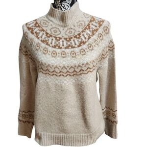 Cupcakes & Cashmere Nordic  CozyChic Fuzzy Turtleneck Sweater